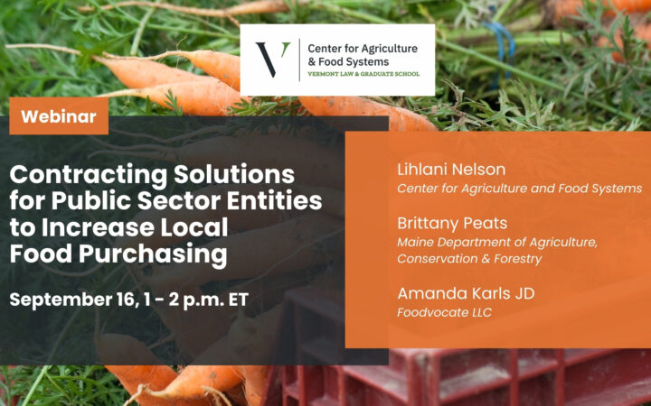 This CAFS webinar discusses food contracting strategies to increase the amount of locally grown food served in public institutions.